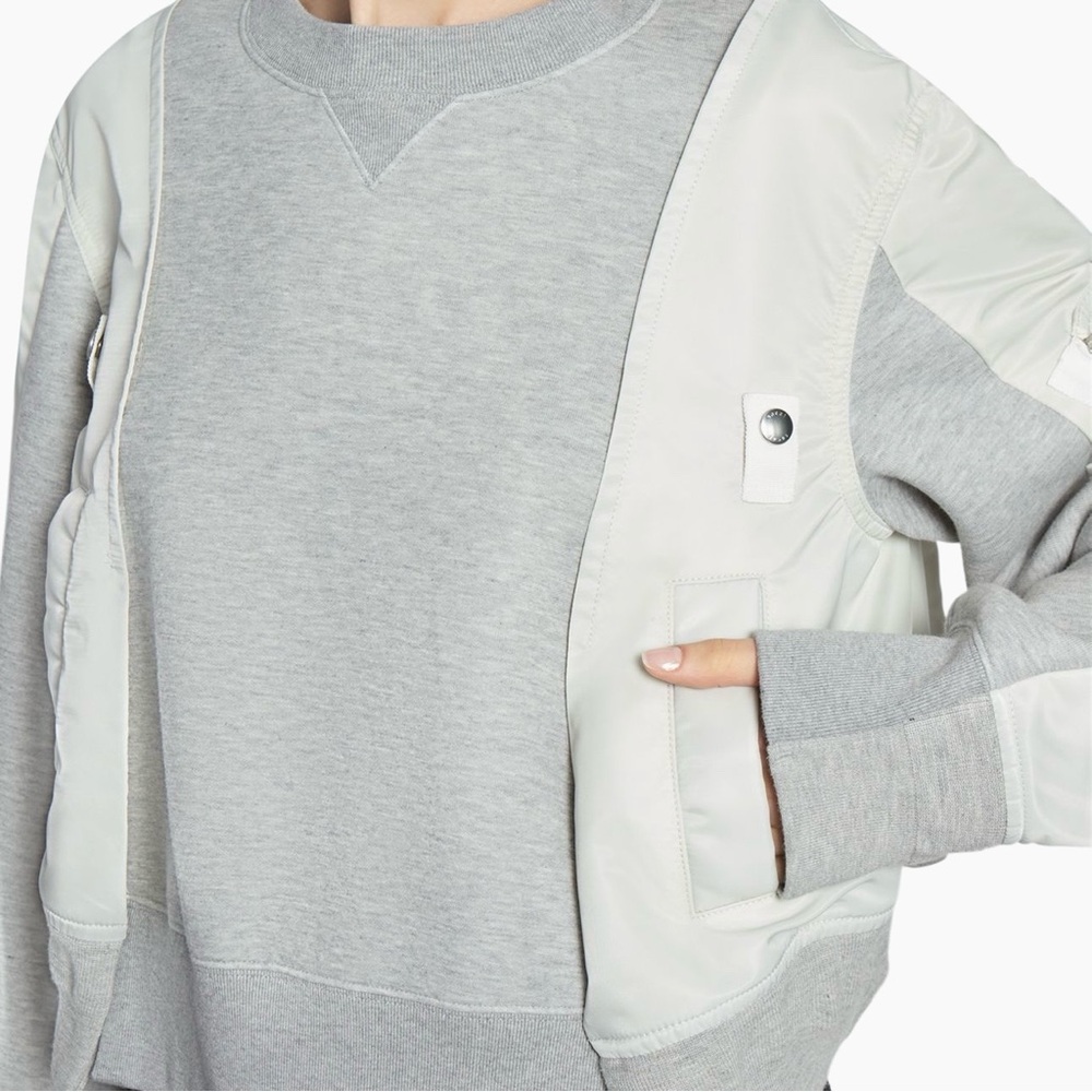 SACAI  Paneled Sweatshirt🌸 - Picture 2 of 13